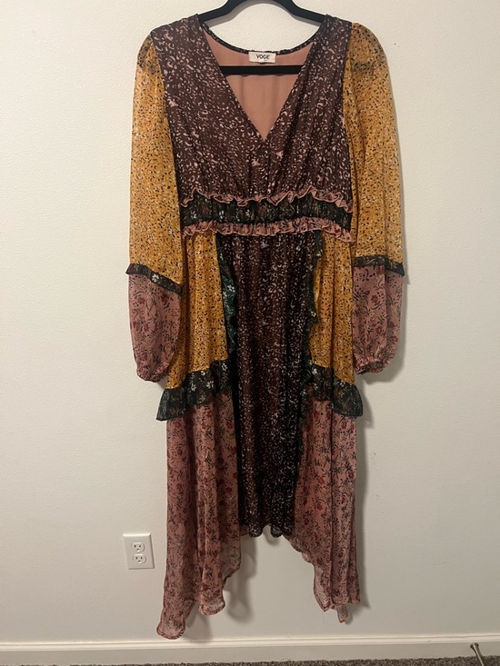 VOGE Dresses & Skirts - Vici Collection Multicolor Boho Tiered Midi Dress